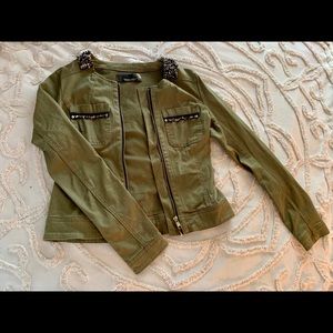 Stradivarius Army Green Jacket with Beading